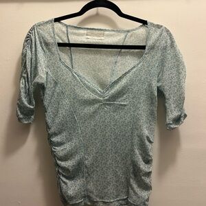 Light Blue Floral Women's Top